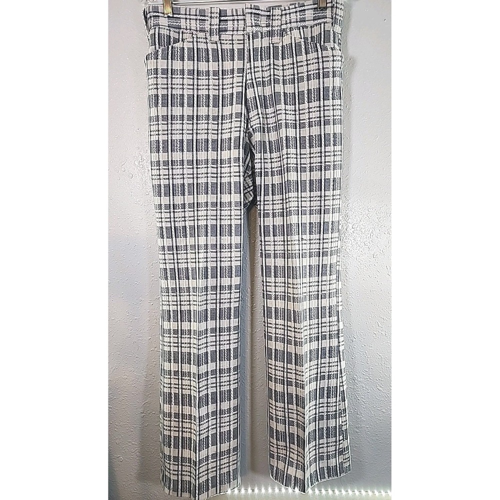 Vintage 60-70's Men's Straight Leg Plaid Dress Pants Size 31X27